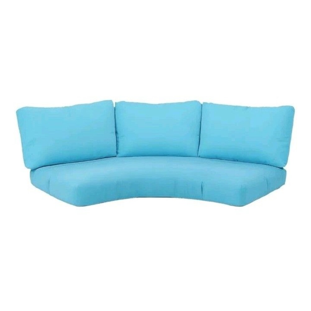 Outdoor Curved Sofa Cushion Cover, Olefin Waterproof Half Moon Patio...